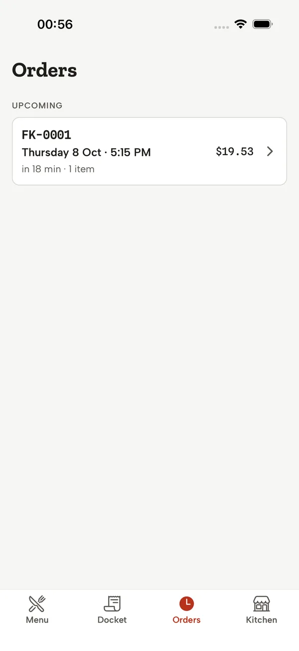 iOS: Upcoming and past orders